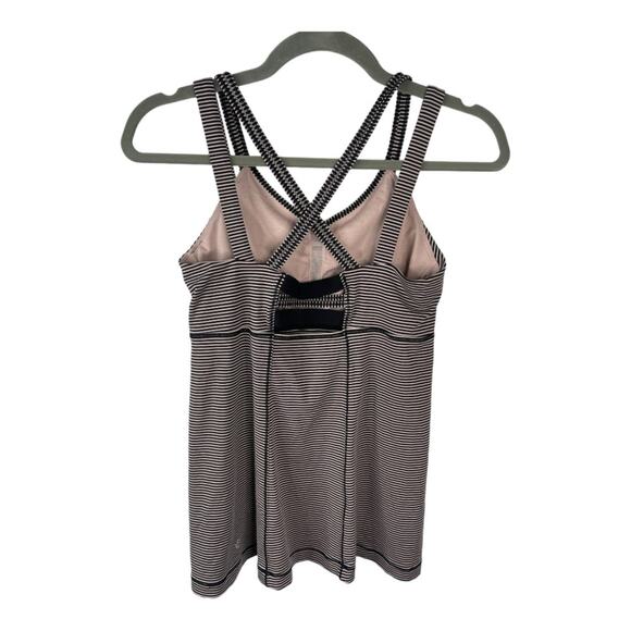 Lululemon Happy Strappy Tank Top Mini Pop Stripe Black Mink Berry Size 6 - Picture 7 of 8